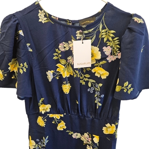 Vici SugarLips Jada Floral Slit Midi Dress NEW - Picture 3 of 6